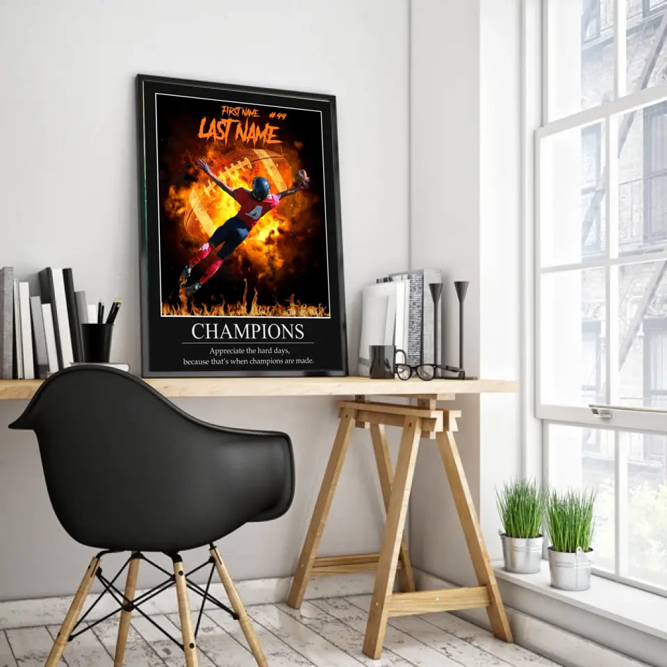 "Inferno" Custom Inspirational Football Wall Art