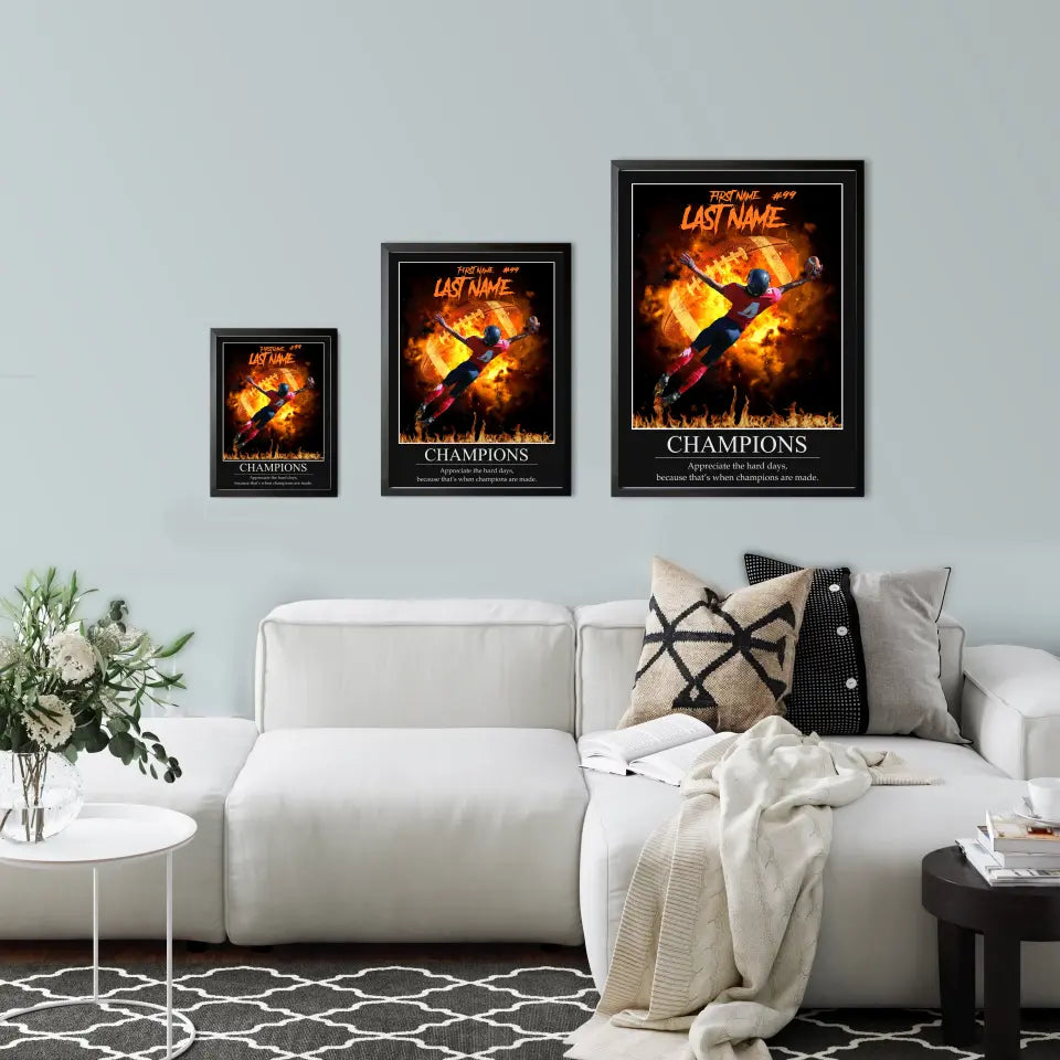 "Inferno" Custom Inspirational Football Wall Art