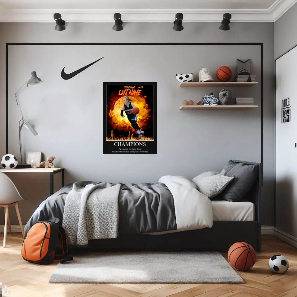 "Inferno" Custom Inspirational Basketball Wall Art