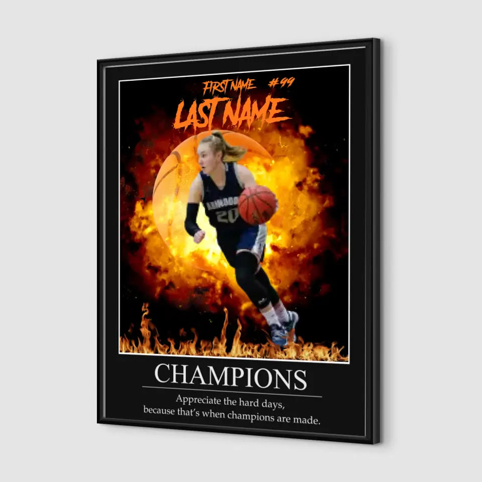 "Inferno" Custom Inspirational Basketball Wall Art