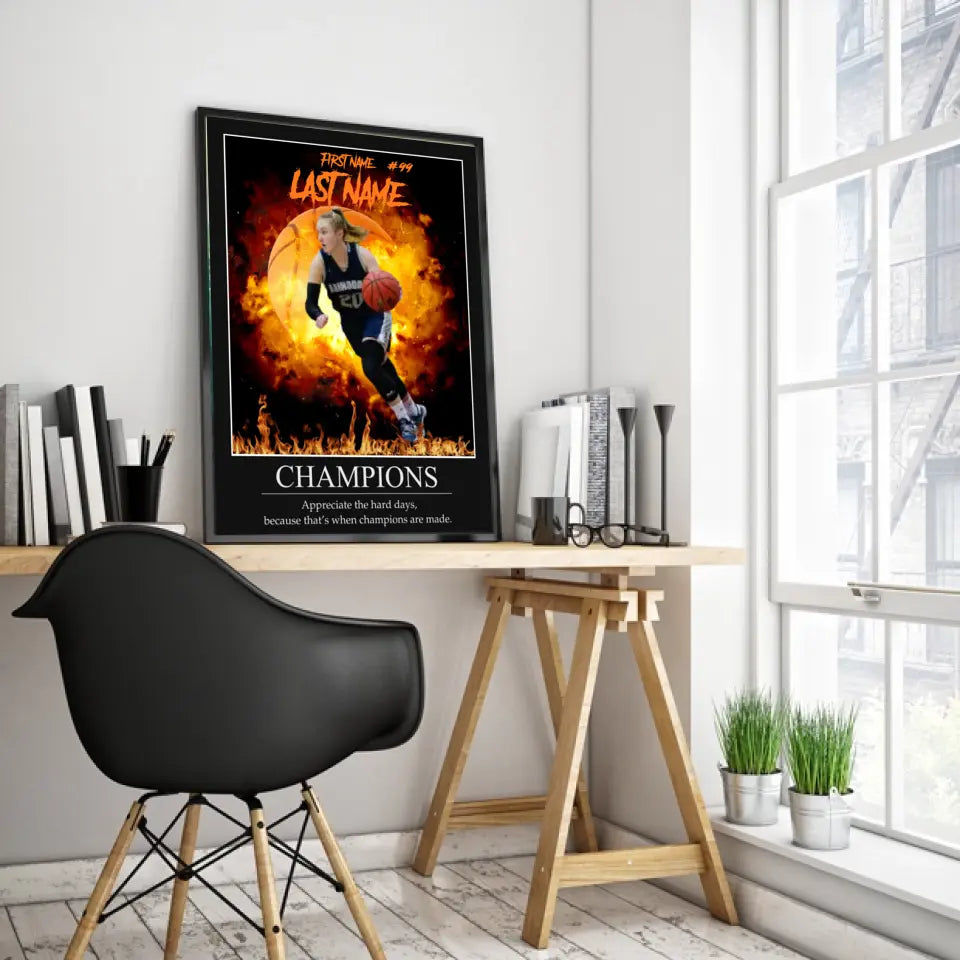 "Inferno" Custom Inspirational Basketball Wall Art