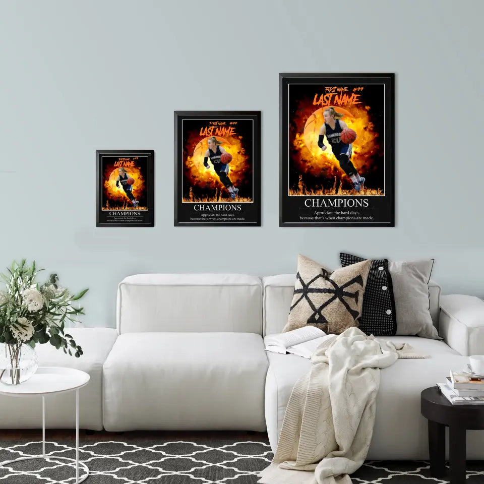 "Inferno" Custom Inspirational Basketball Wall Art