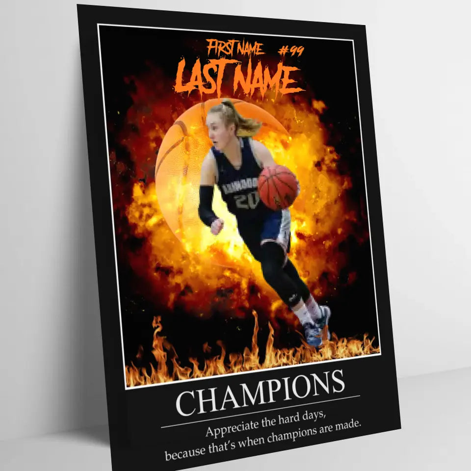 "Inferno" Custom Inspirational Basketball Wall Art