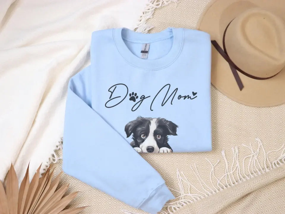 Dog Mom Sweatshirt with Pet Photos and Names