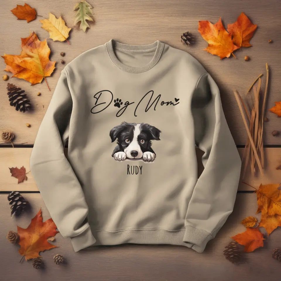 Dog Mom Sweatshirt with Pet Photos and Names