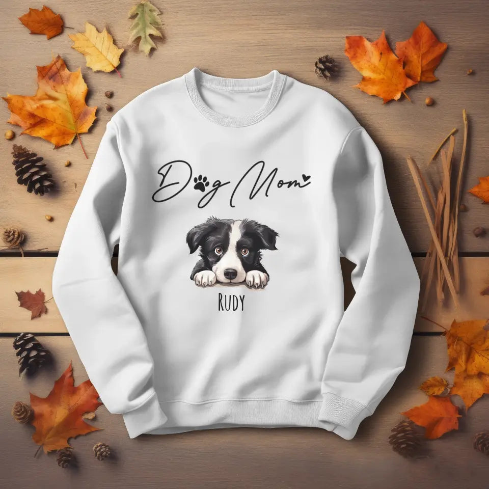 Dog Mom Sweatshirt with Pet Photos and Names